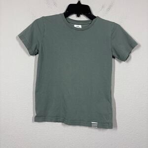 Mads Norgaard Kids Boys 10 Thorlino Tee Fav Olive Green Crew Neck Short Sleeves
